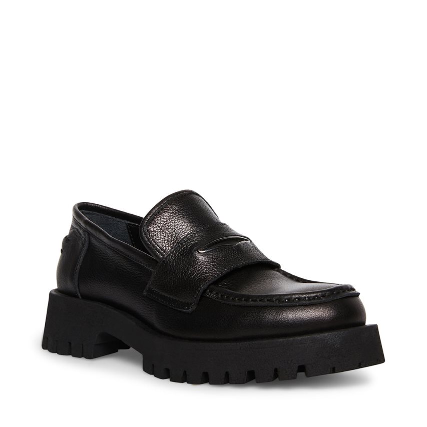 Loafers Steve Madden Lawrence Cuero Mujer Negras | ES UTS692